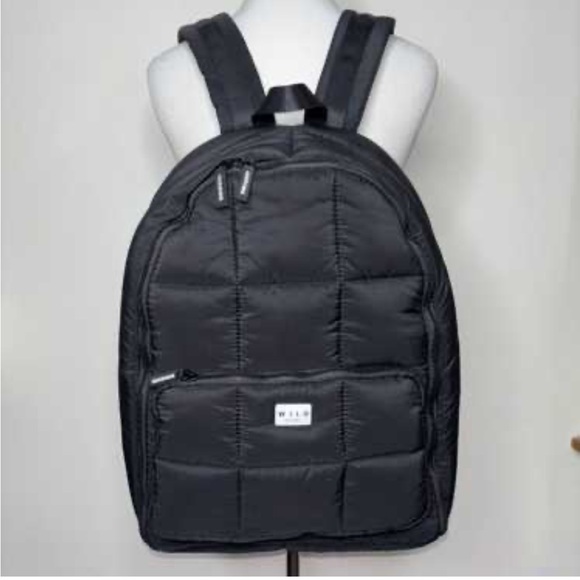 Wilo The Label Unisex Black Quilted Puffer Backpack